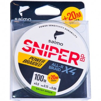 Леска плетёная SALMO Sniper Bp All R Braid Х4 Grass Green 120/017 Леска плетёная SALMO Sniper Bp All R Braid Х4 Grass Green 120/017