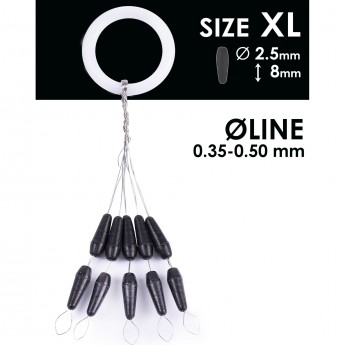 Стопоры резиновые SALMO RUBBER CONE STOPS р.004XL 10шт.